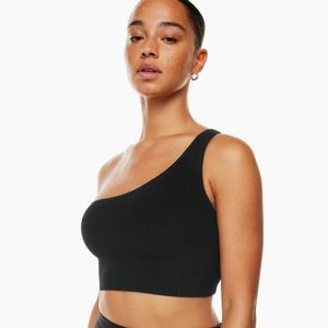 Babaton Sculpt Knit One-Shoulder Cropped Tank size M